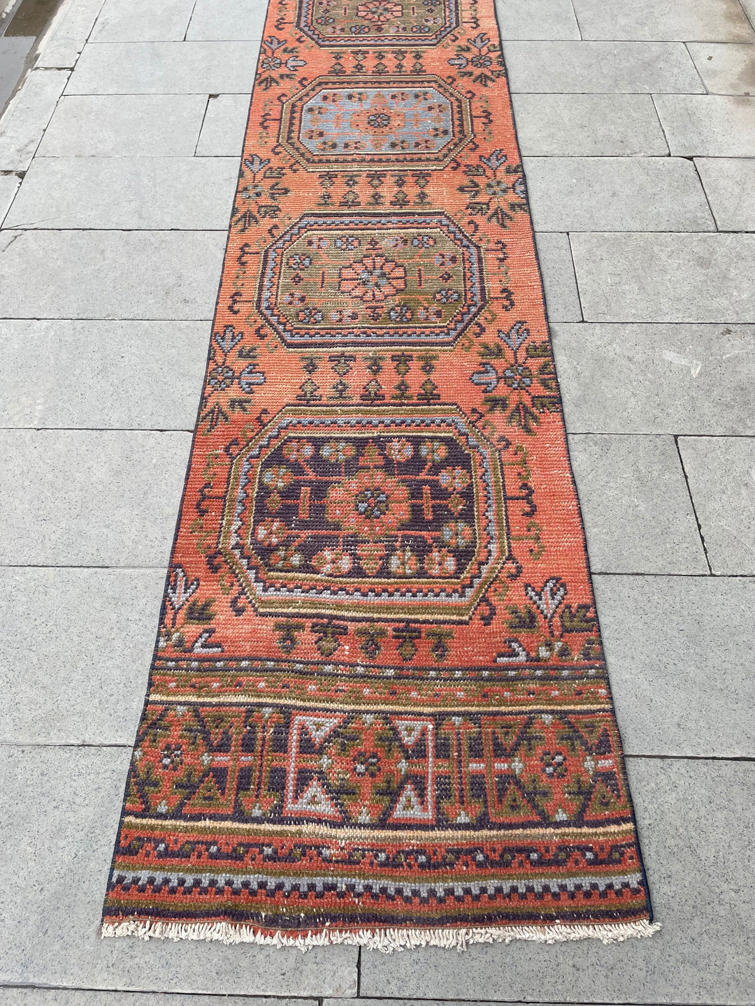 Beige Turkish Runner Rug 2' 4" x 31' 2" Hand-Knotted | No. WR79648