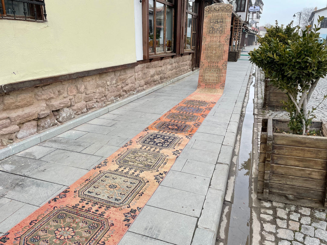 Beige Turkish Runner Rug 2' 4" x 29' 4" Hand-Knotted