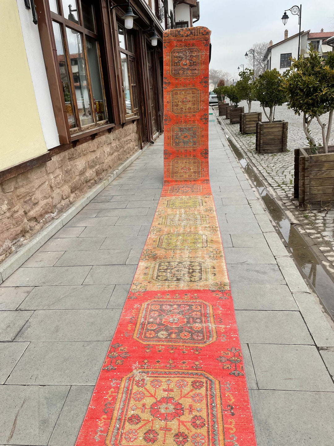 Beige Turkish Runner Rug 2' 3" x 28' 5" Hand-Knotted detail