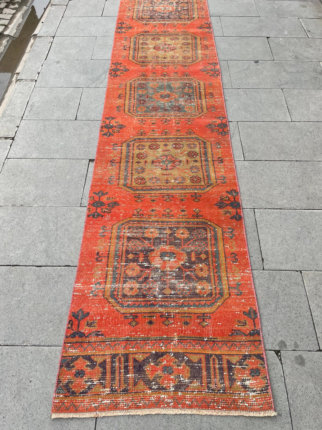 Beige Turkish Runner Rug 2' 3" x 28' 5" Hand-Knotted field