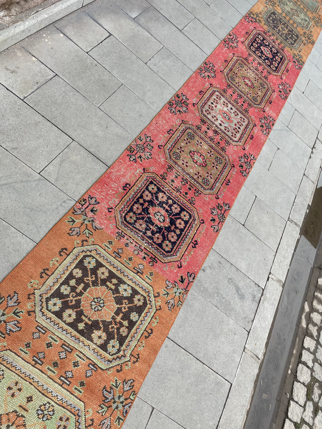 Beige Turkish Runner Rug 2' 7" x 30' 7" Hand-Knotted texture