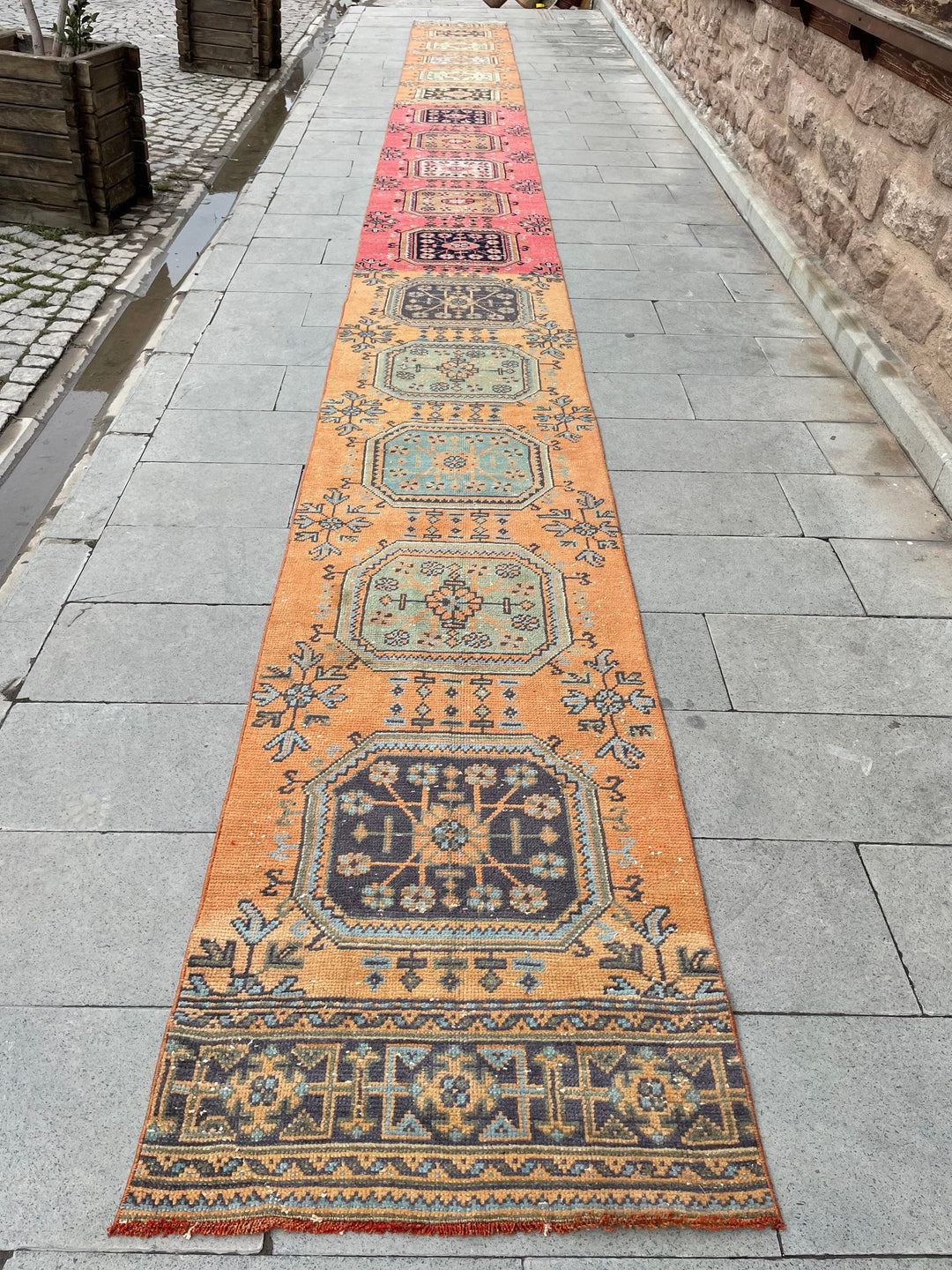 Beige Turkish Runner Rug 2' 7" x 30' 7" Hand-Knotted view 9