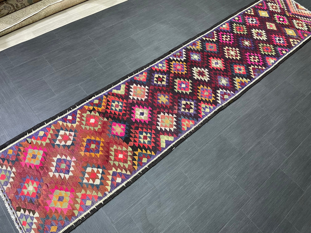 Rust Turkish Runner Rug 2' 9" x 12' 7" Hand-Knotted