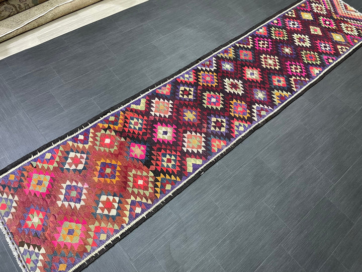 Rust Turkish Runner Rug 2' 9" x 12' 7" Hand-Knotted