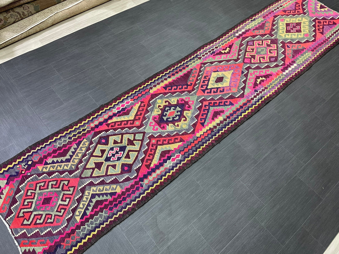 Rust Turkish Runner Rug 2' 11" x 13' Hand-Knotted