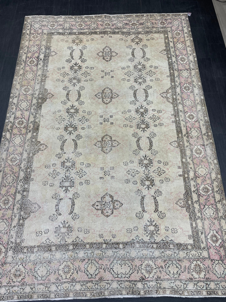 Blue Turkish Vintage Rug 6' 10" x 10' 4" Hand-Knotted | No. WR83956