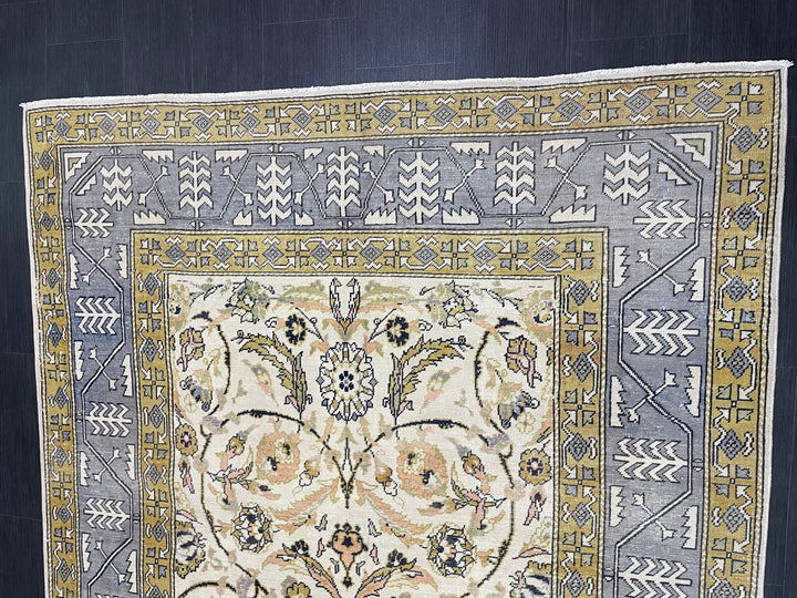 Beige Turkish Runner Rug 6' 4" x 10' 6" Hand-Knotted view
