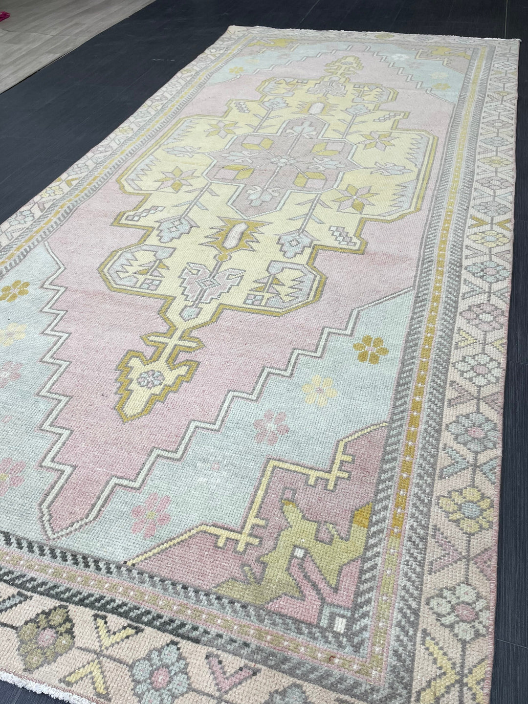 Beige Turkish Oushak Rug 4' 2" x 9' Hand-Knotted view