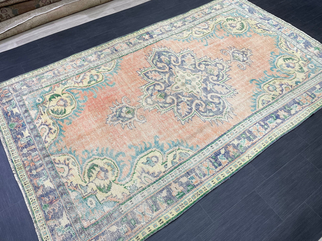 Tan Turkish Oushak Rug 5' 11" x 10' Hand-Knotted