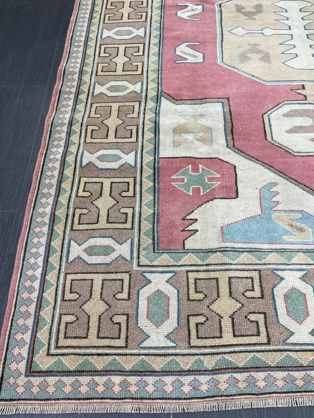 Beige Turkish Oushak Rug 6' 1" x 8' Hand-Knotted view 9