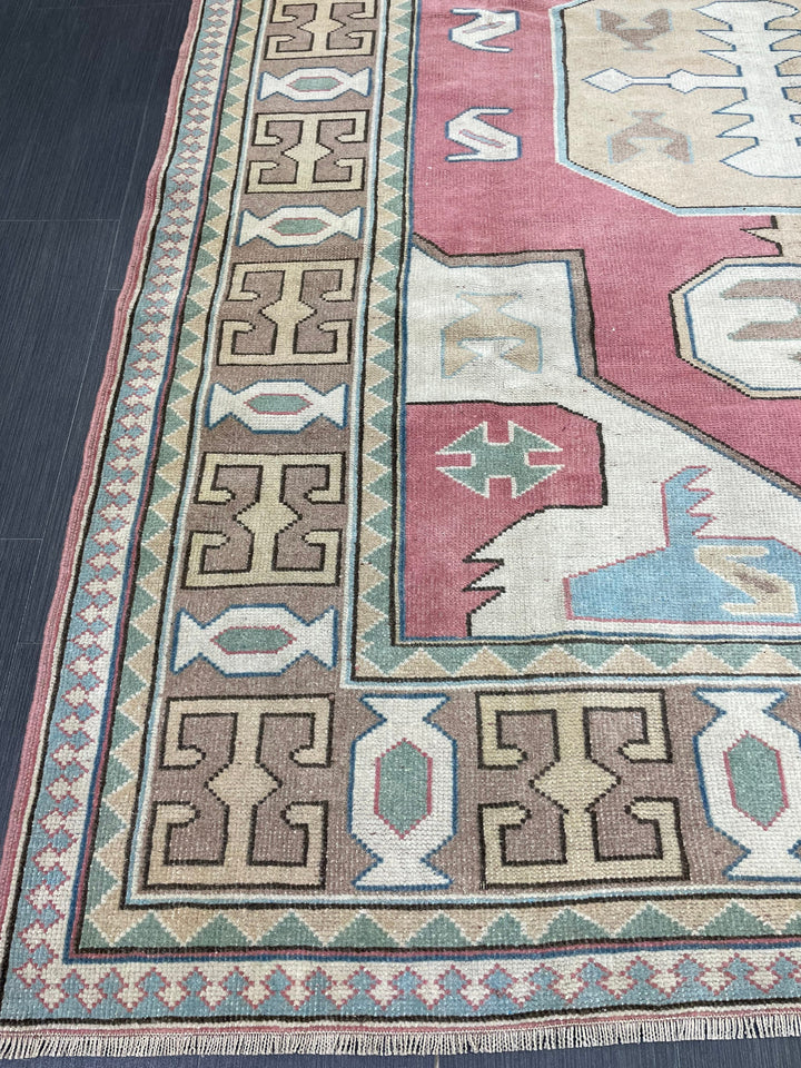 Beige Turkish Oushak Rug 6' 1" x 8' Hand-Knotted view 9