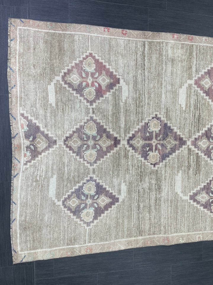 Beige Turkish Oushak Rug 4' 5" x 10' 10" Hand-Knotted view 9
