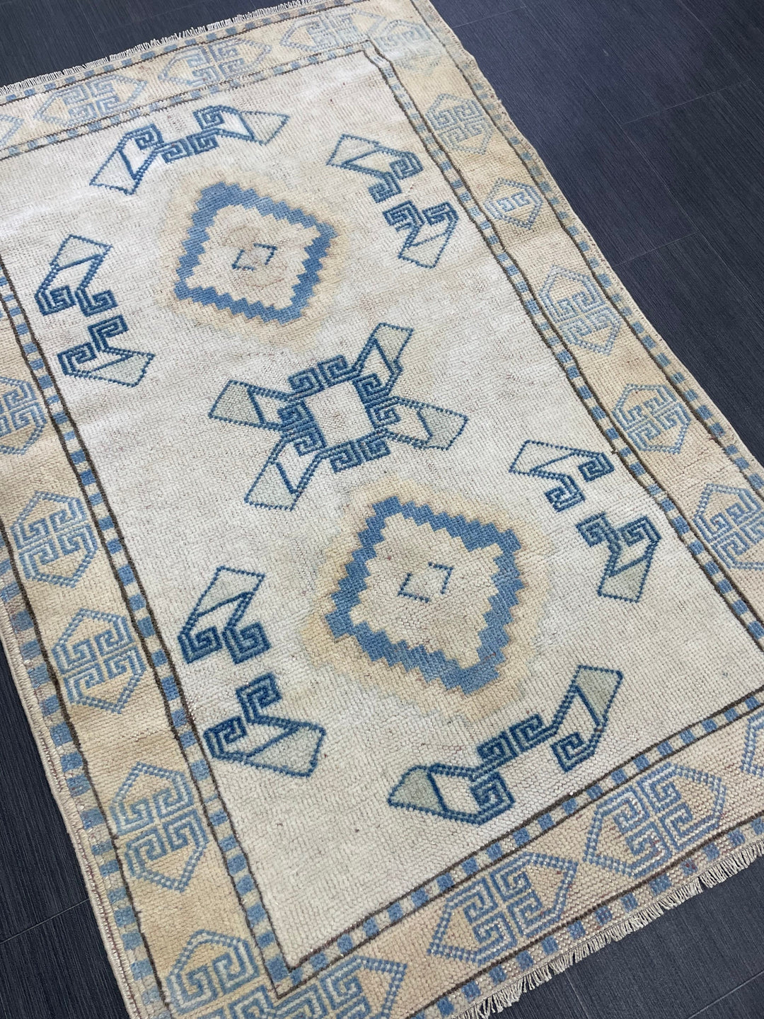 Blue Turkish Runner Rug 2' 11" x 4' 4" Hand-Knotted | No. WR25078