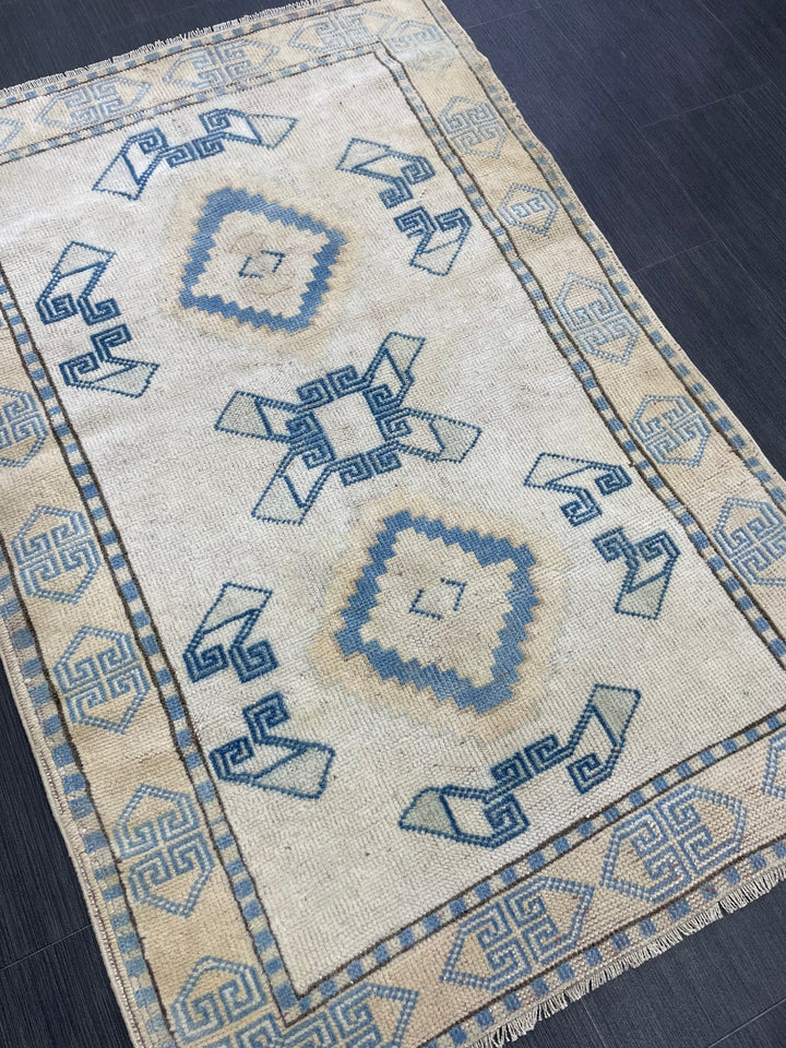Blue Turkish Runner Rug 2' 11" x 4' 4" Hand-Knotted | No. WR25078