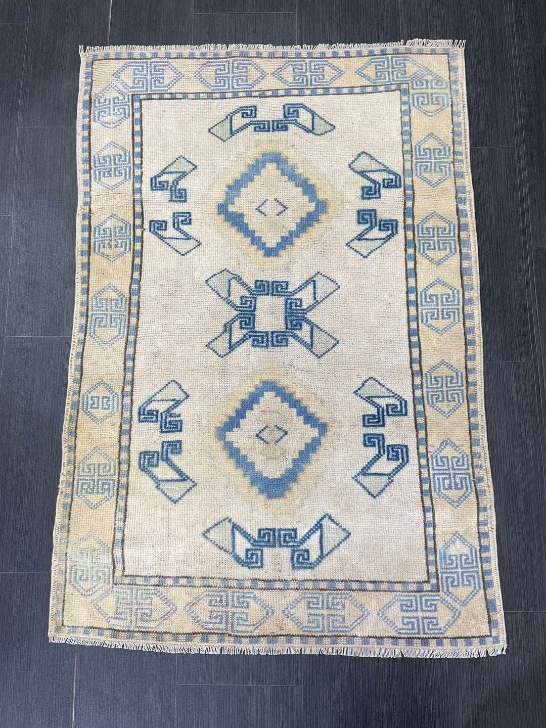 Blue Turkish Runner Rug 2' 11" x 4' 4" Hand-Knotted | No. WR25078