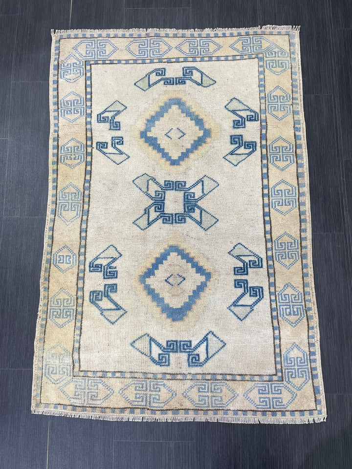 Blue Turkish Runner Rug 2' 11" x 4' 4" Hand-Knotted | No. WR25078