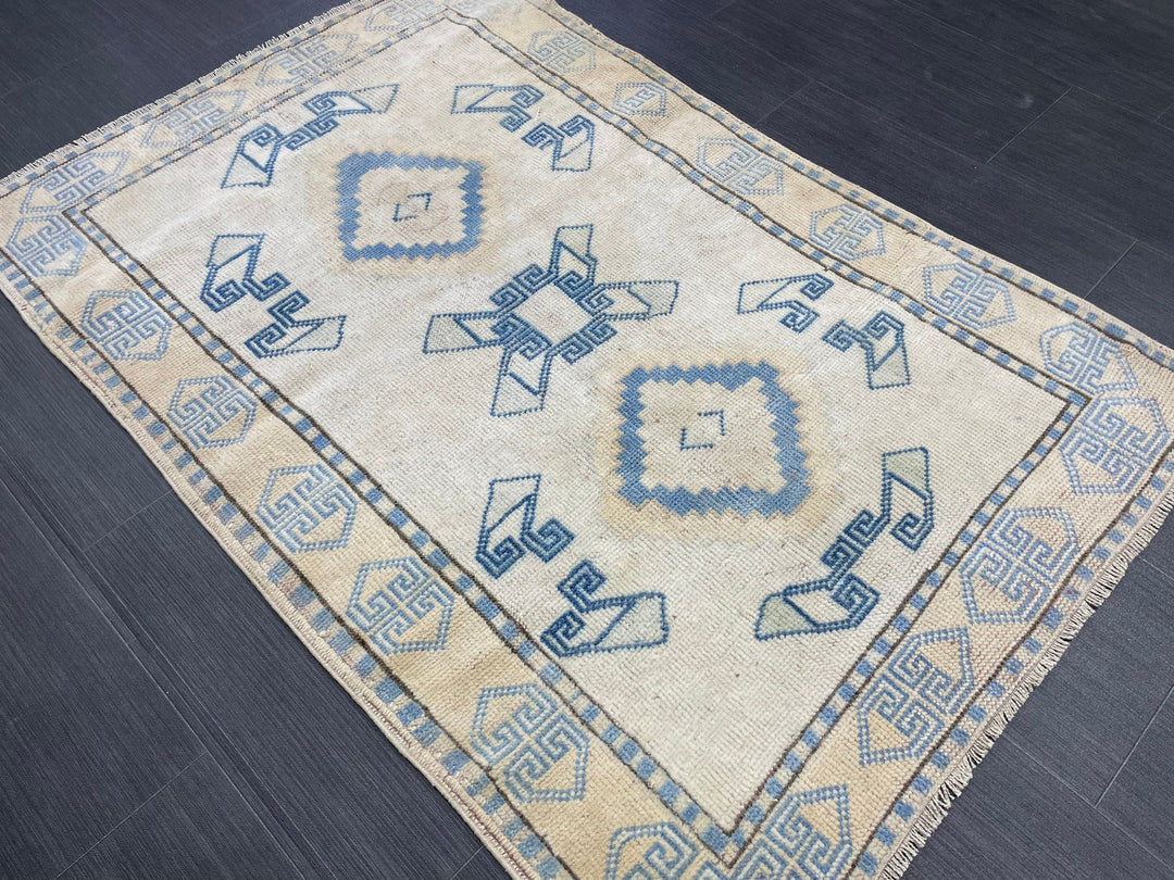 Blue Turkish Runner Rug 2' 11" x 4' 4" Hand-Knotted | No. WR25078
