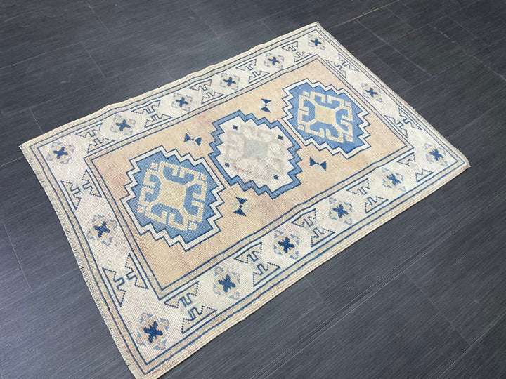Blue Turkish Runner Rug 2' 11" x 4' 2" Hand-Knotted | No. WR65521