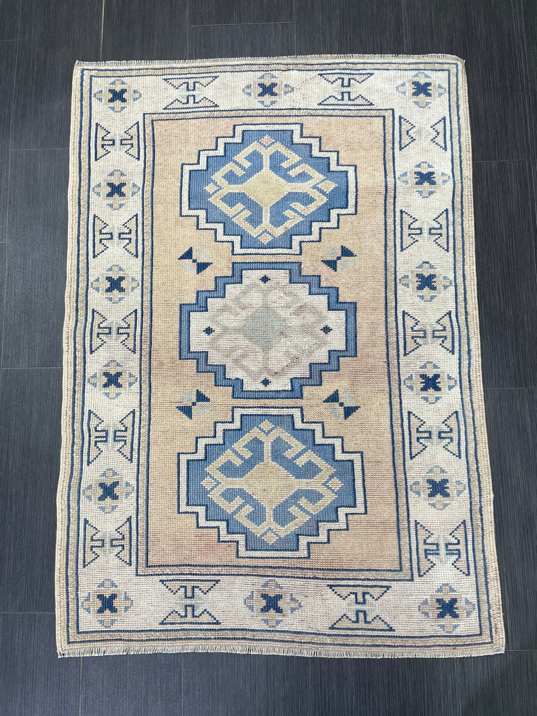 Blue Turkish Runner Rug 2' 11" x 4' 2" Hand-Knotted | No. WR65521