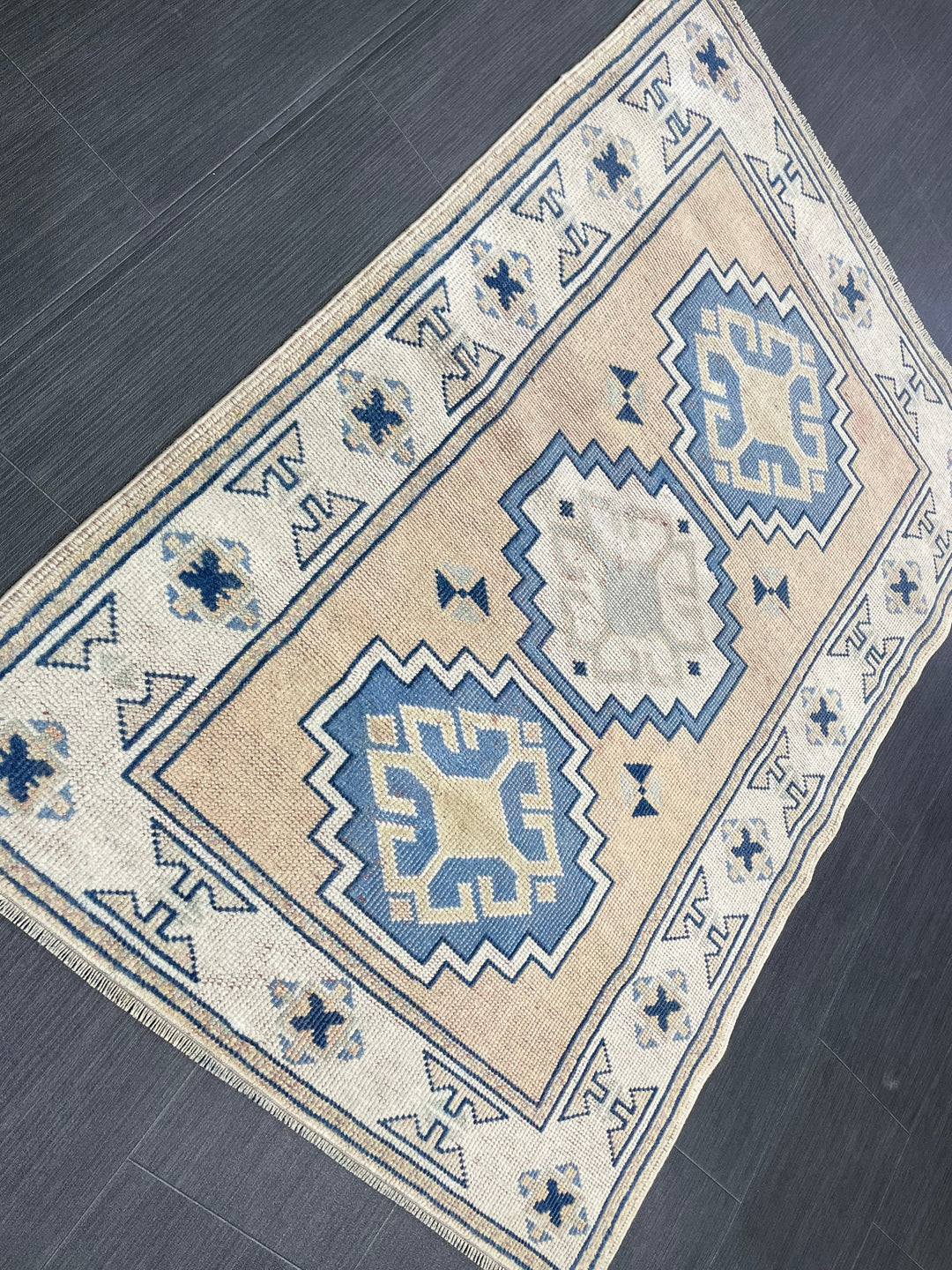 Blue Turkish Runner Rug 2' 11" x 4' 2" Hand-Knotted | No. WR65521