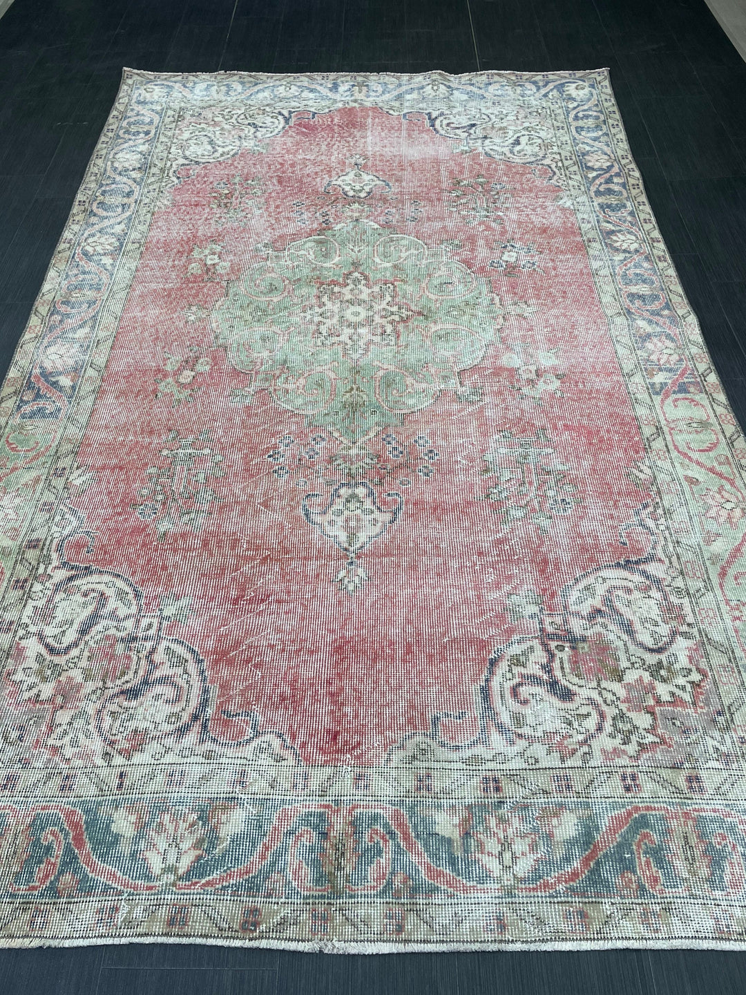 Tan Turkish Oushak Rug 5'7" x 8'11" Hand-Knotted view