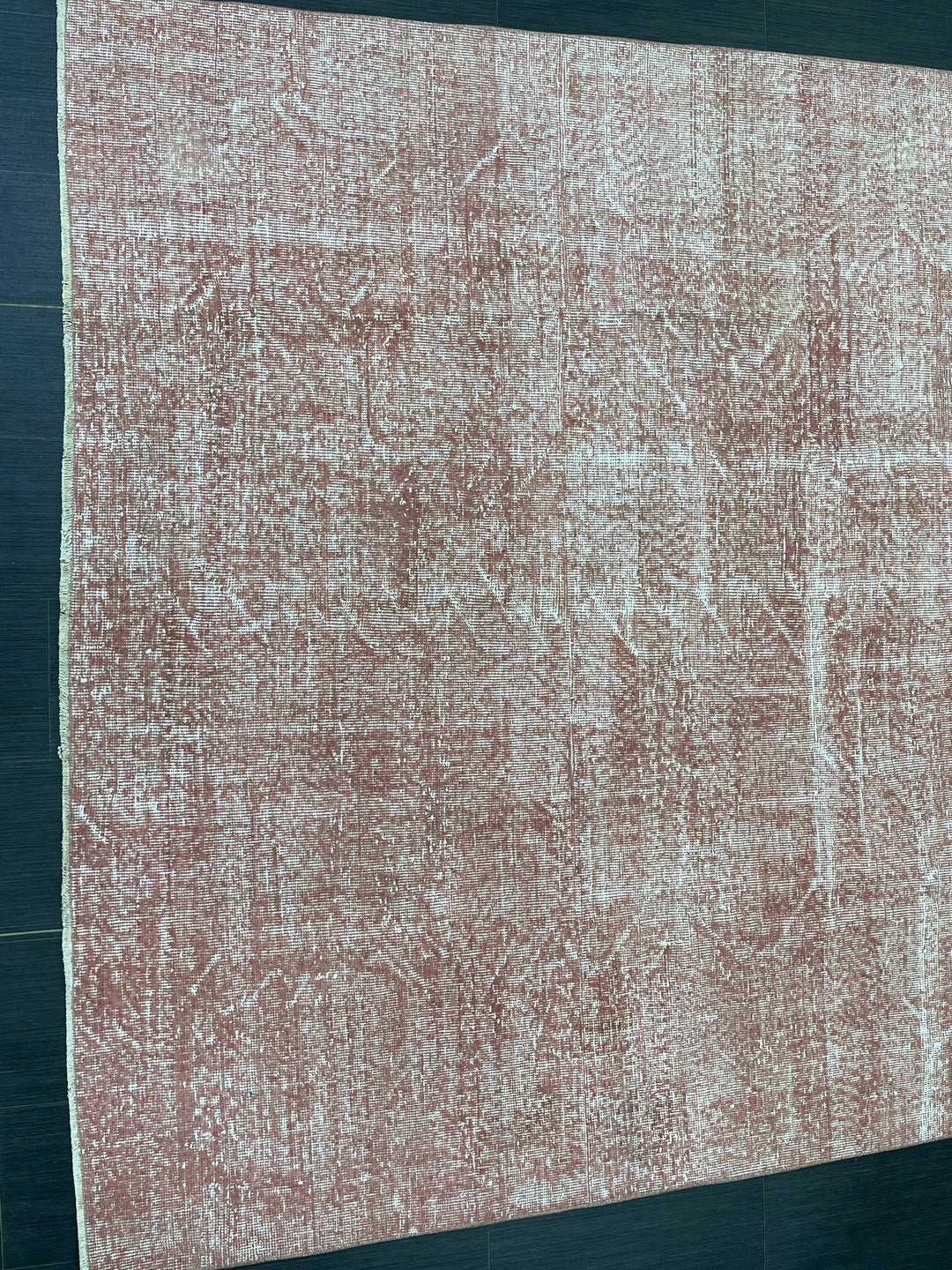 Pink Turkish Oushak Rug 6' 6" x 9' 3" Hand-Knotted pattern