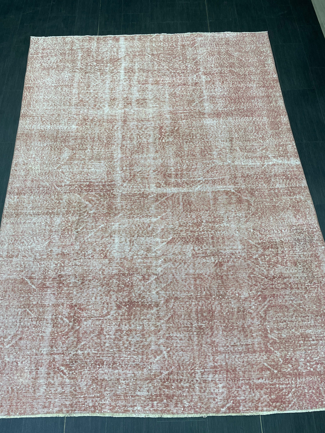 Pink Turkish Oushak Rug 6' 6" x 9' 3" Hand-Knotted border