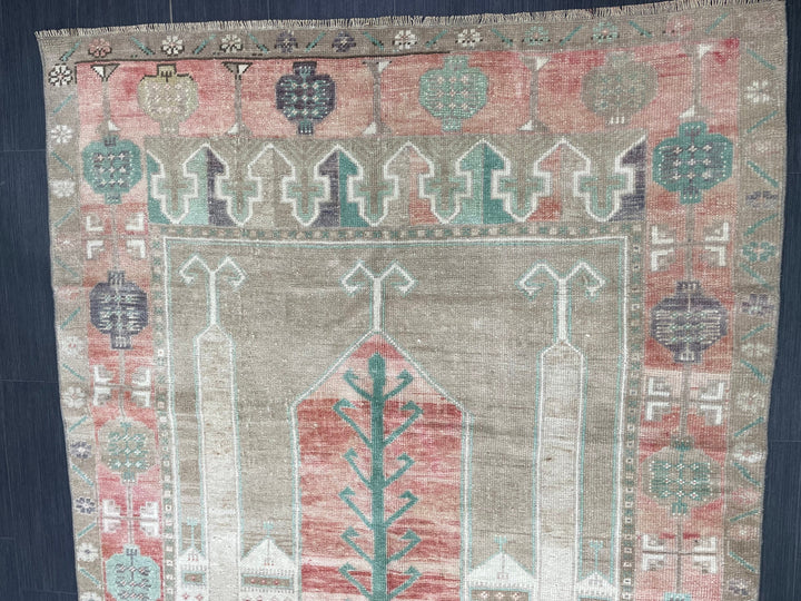 Beige Turkish Oushak Rug 4' 9" x 8' 4" Hand-Knotted view