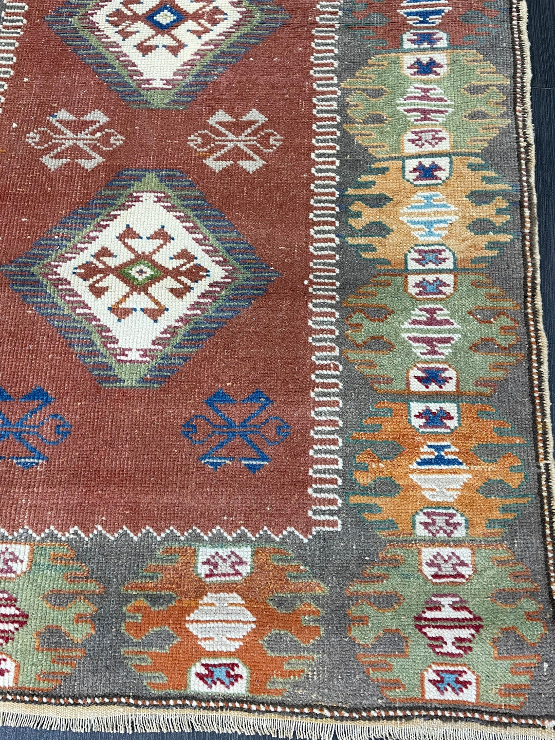 Beige Turkish Runner Rug 3' x 5' 3" Hand-Knotted view