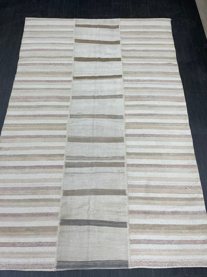 Rust Turkish Runner Rug 6' 5" x 9' 8" Hand-Knotted field