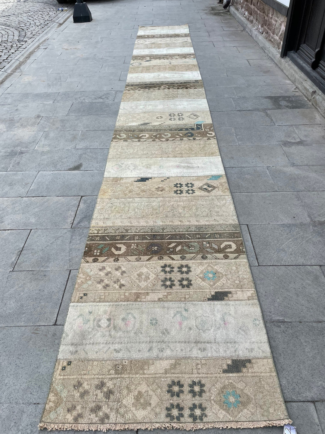 Beige Turkish Runner Rug 2' 8" x 19' 4" Hand-Knotted view 9