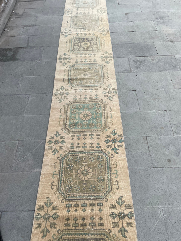 Beige Turkish Runner Rug 2' 5" x 20' 2" Hand-Knotted view