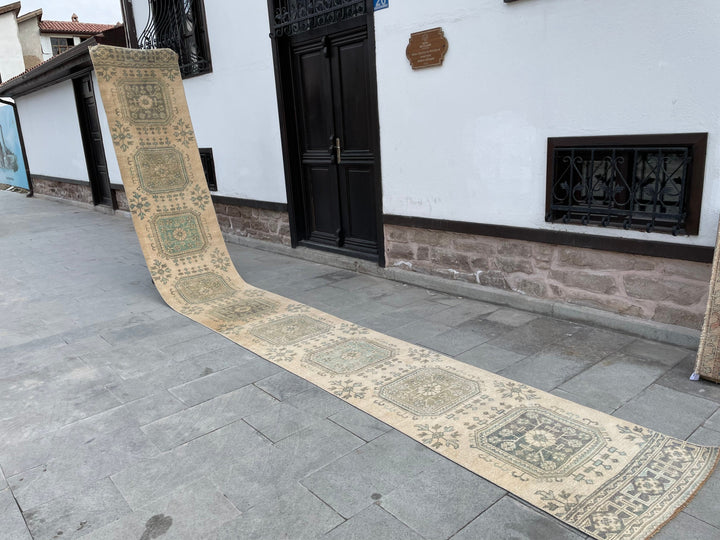 Beige Turkish Runner Rug 2' 5" x 20' 2" Hand-Knotted