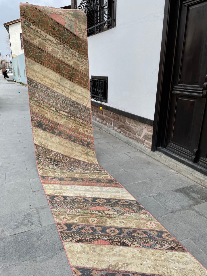 Beige Turkish Runner Rug 2' 9" x 20' 1" Hand-Knotted view