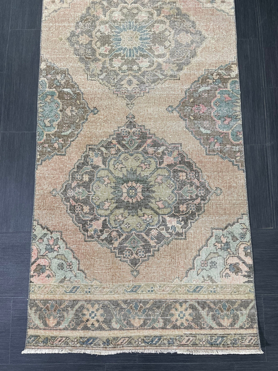 Pink Turkish Runner Rug 2' 11" x 13' 4" Hand-Knotted view 9