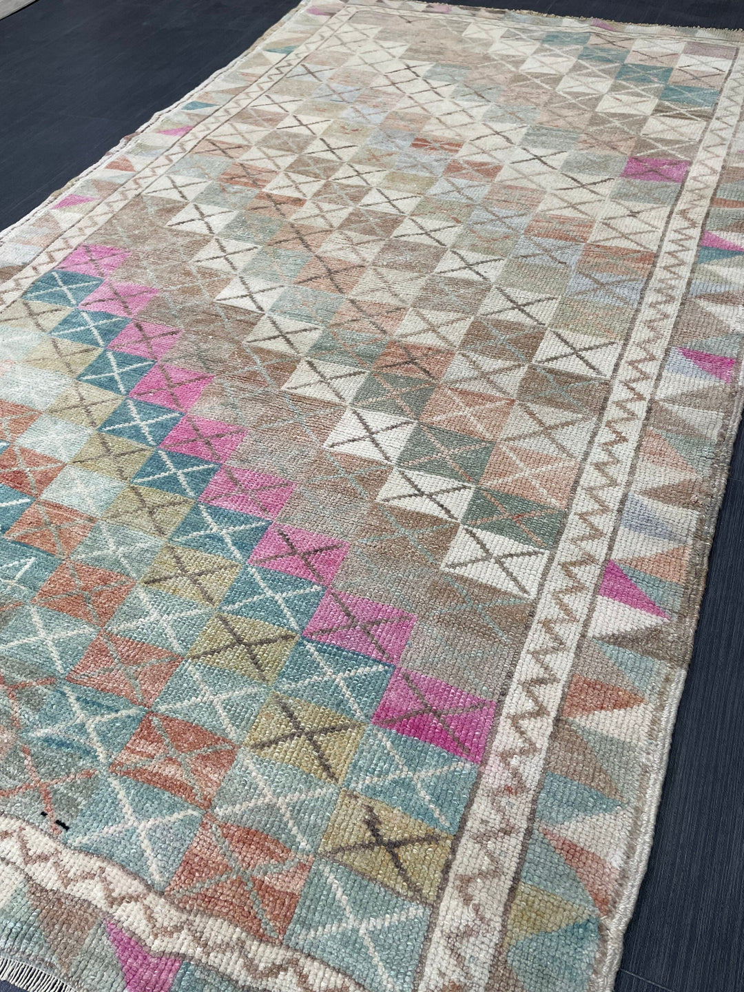 Beige Turkish Runner Rug 3' 9" x 6' 6" Hand-Knotted view 9
