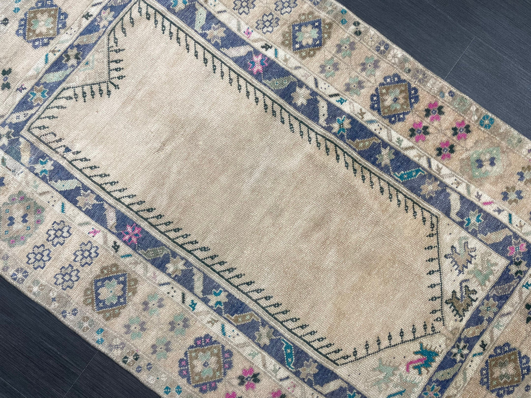 Beige Turkish Runner Rug 3' 6" x 6' 1" Hand-Knotted view