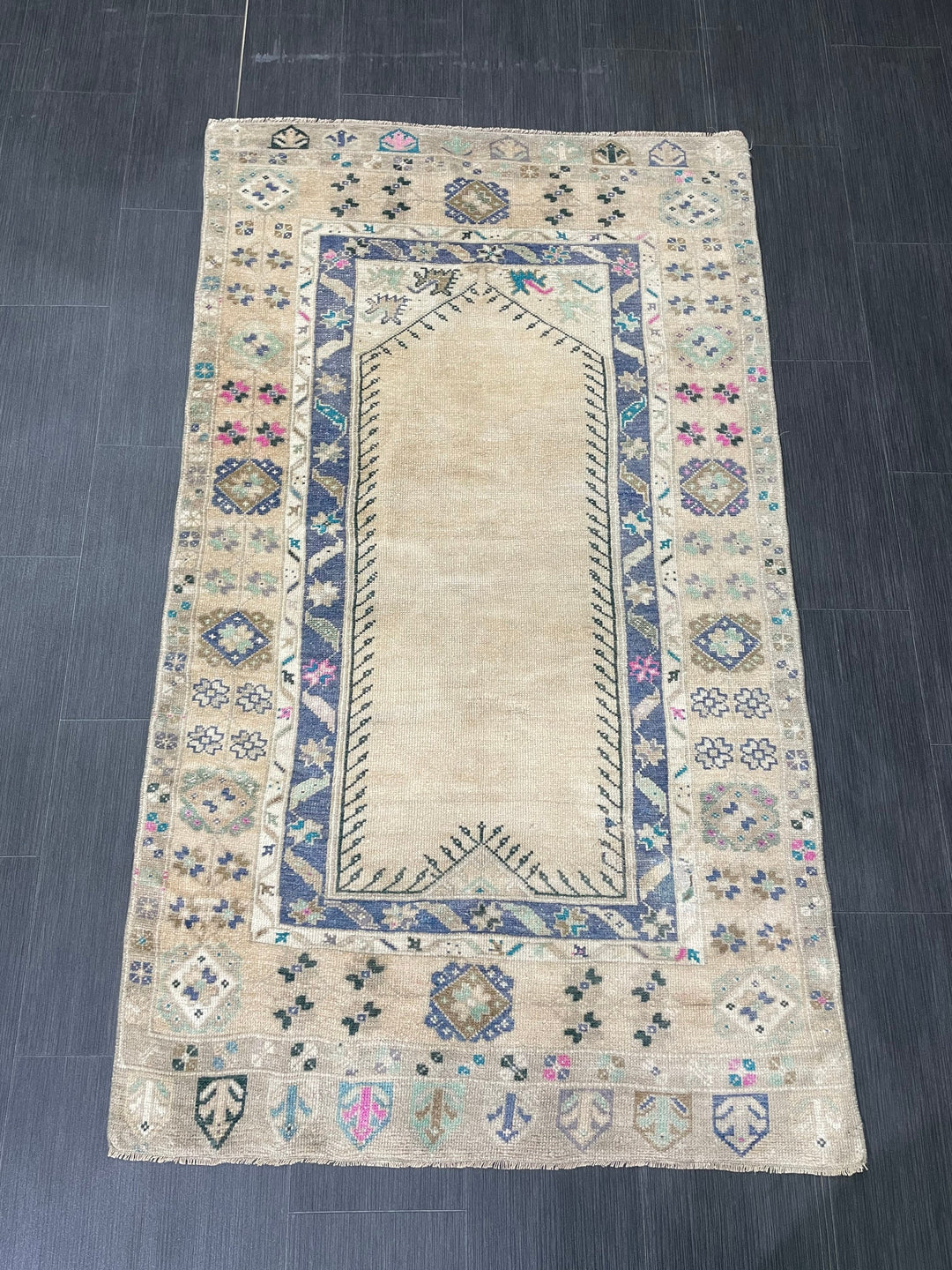 Beige Turkish Runner Rug 3' 6" x 6' 1" Hand-Knotted view 9