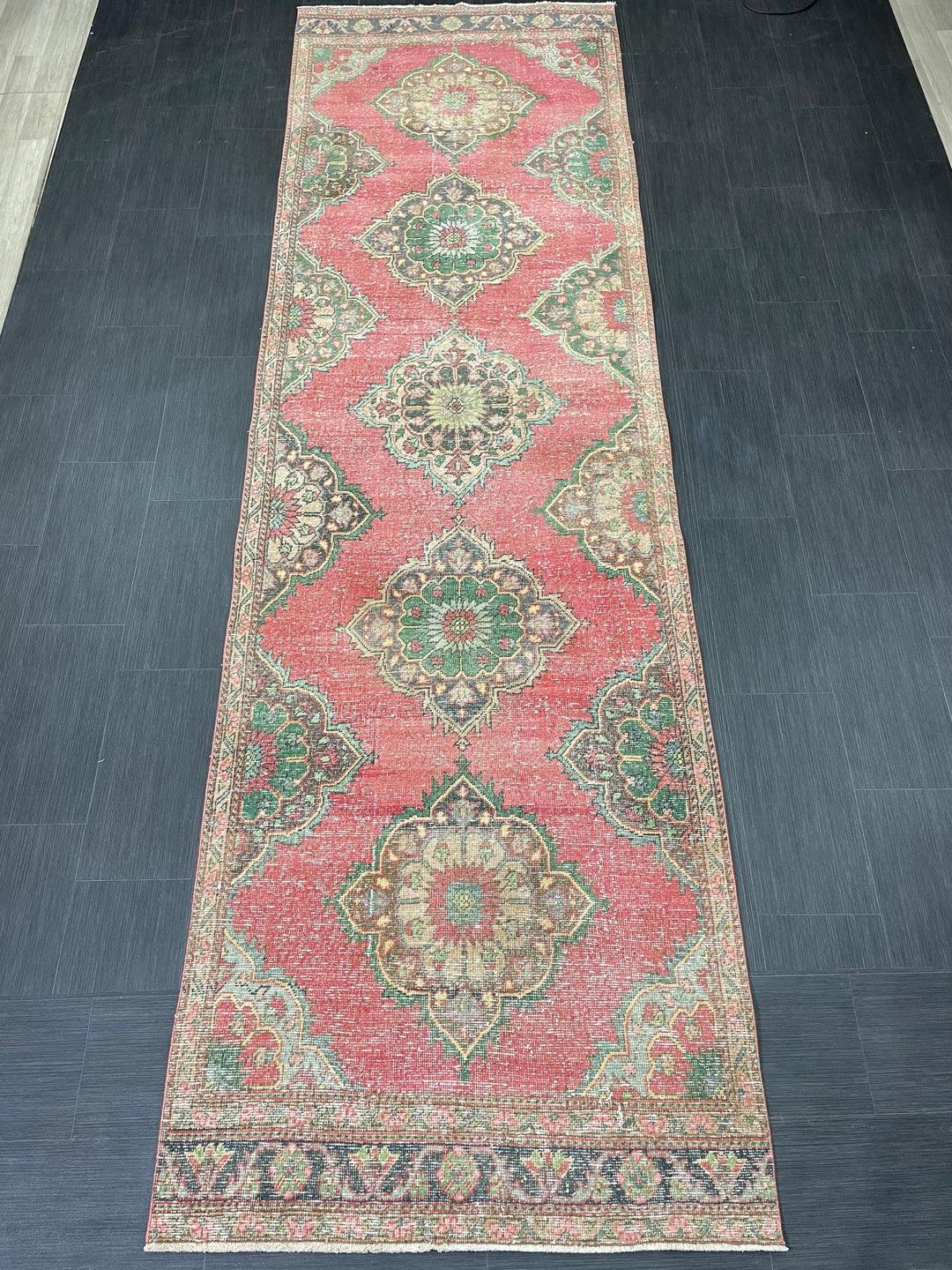 Beige Turkish Runner Rug 3' 8" x 12' 7" Hand-Knotted view