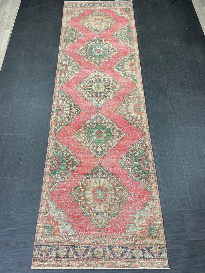 Beige Turkish Runner Rug 3' 8" x 12' 7" Hand-Knotted view