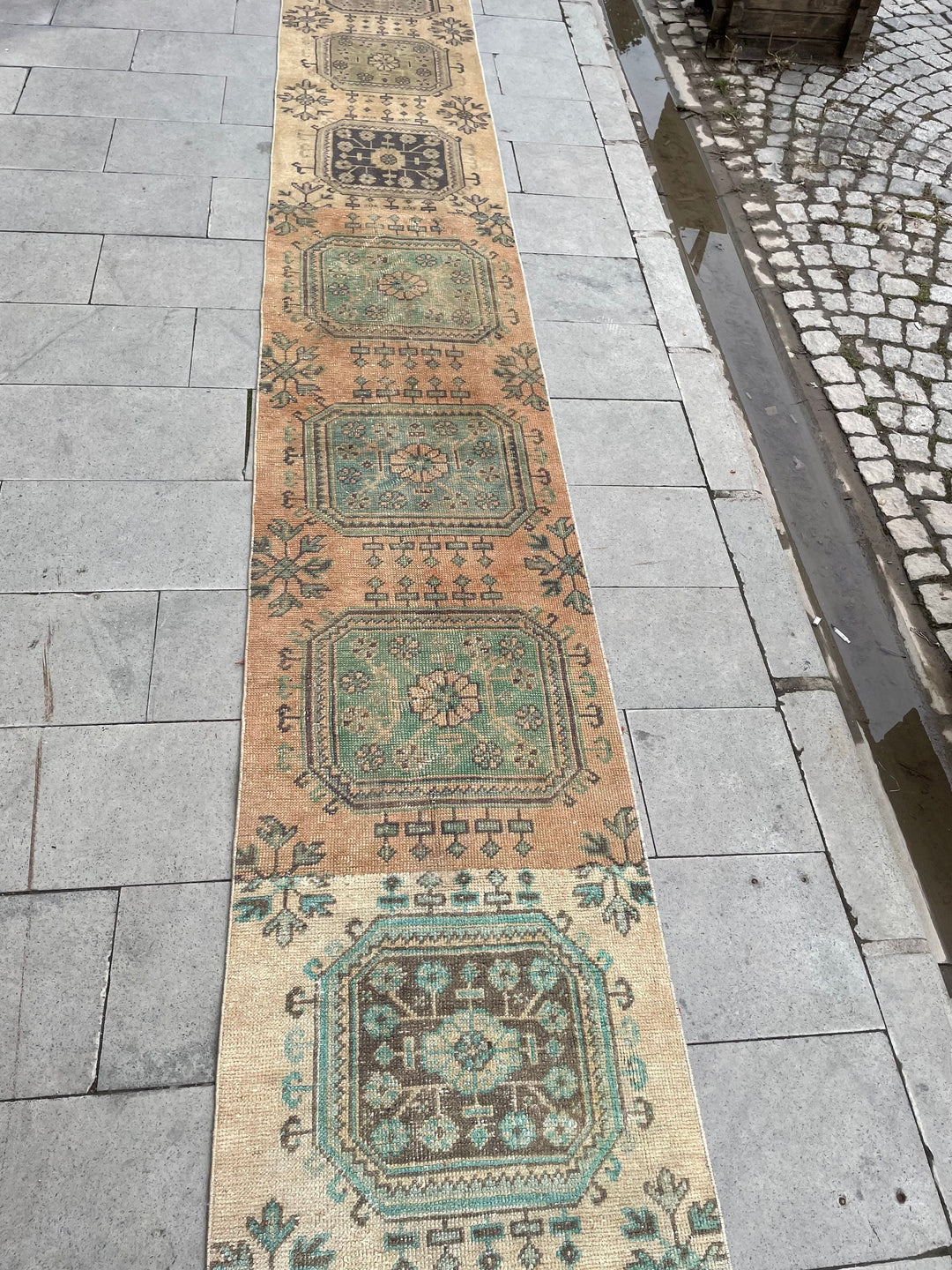 Beige Turkish Runner Rug 2' 4" x 25' 10" Hand-Knotted | No. WR44764