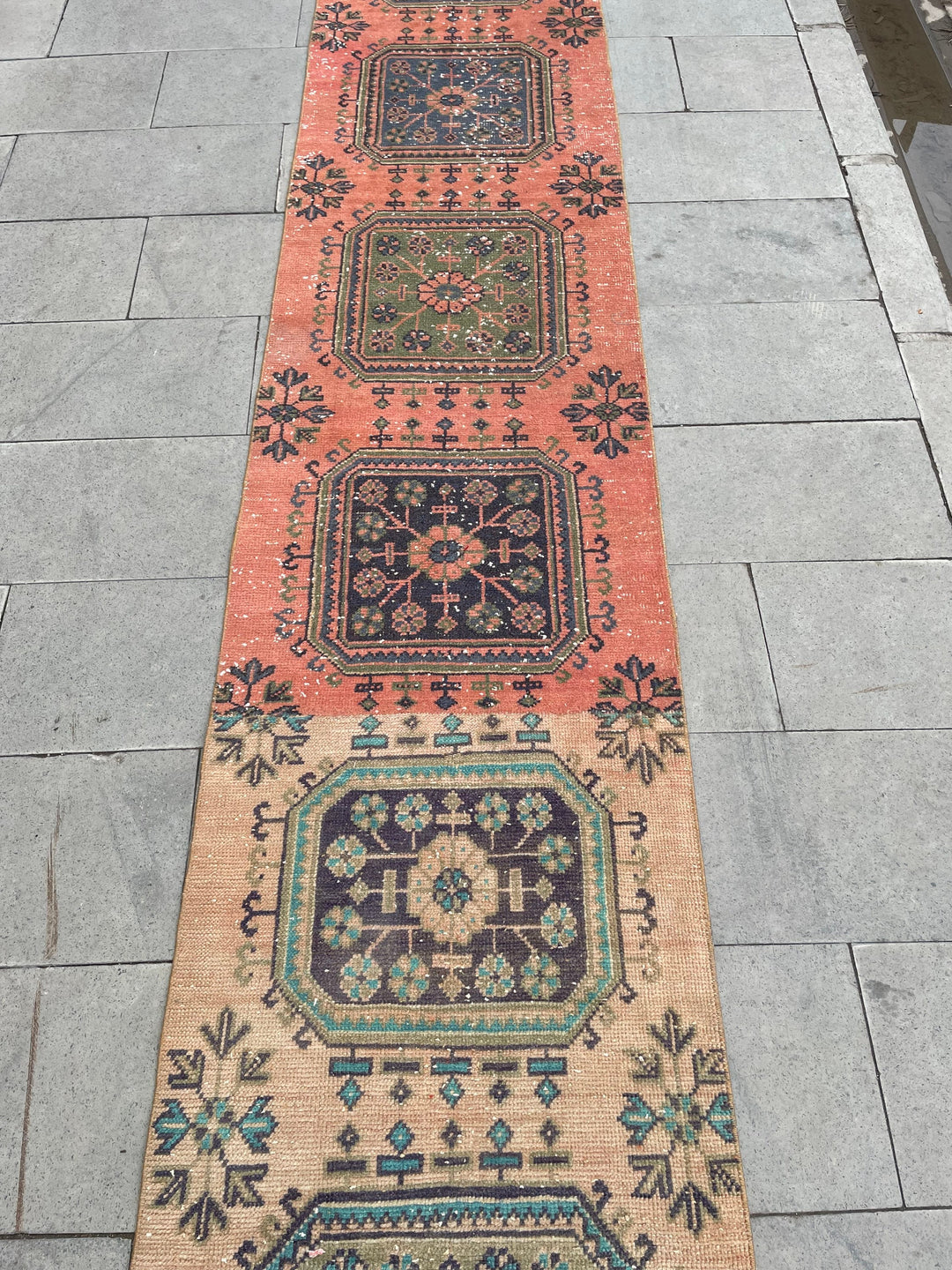 Beige Turkish Runner Rug 2' 4" x 27' 6" Hand-Knotted | No. WR33275