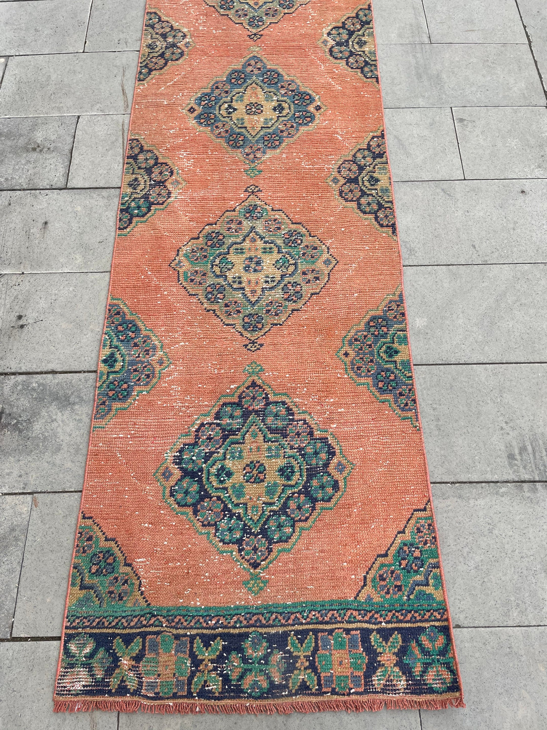 Beige Turkish Runner Rug 2' 8" x 20' 10" Hand-Knotted border