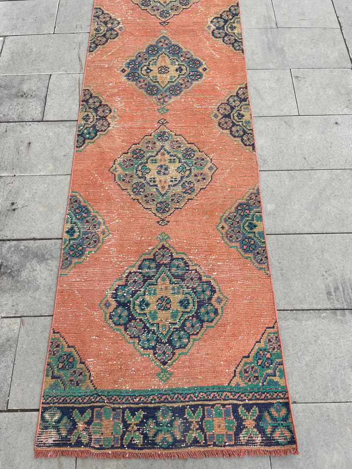 Beige Turkish Runner Rug 2' 8" x 20' 10" Hand-Knotted border