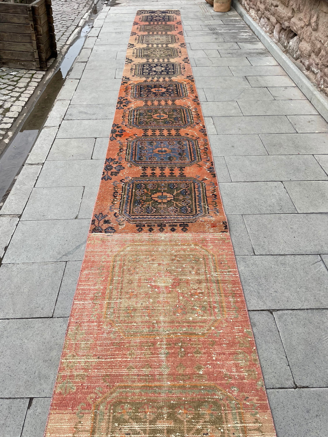 Beige Turkish Runner Rug 2' 4" x 29' 4" Hand-Knotted field