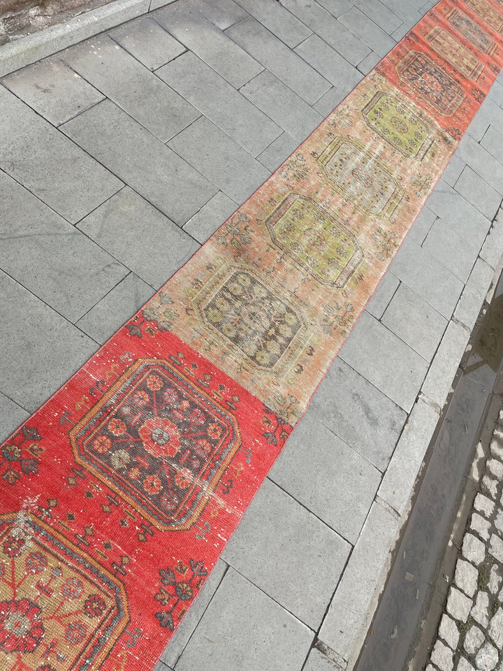 Beige Turkish Runner Rug 2' 3" x 28' 5" Hand-Knotted close-up