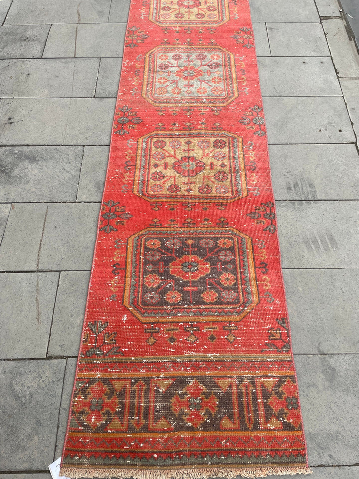 Beige Turkish Runner Rug 2' 3" x 28' 5" Hand-Knotted border