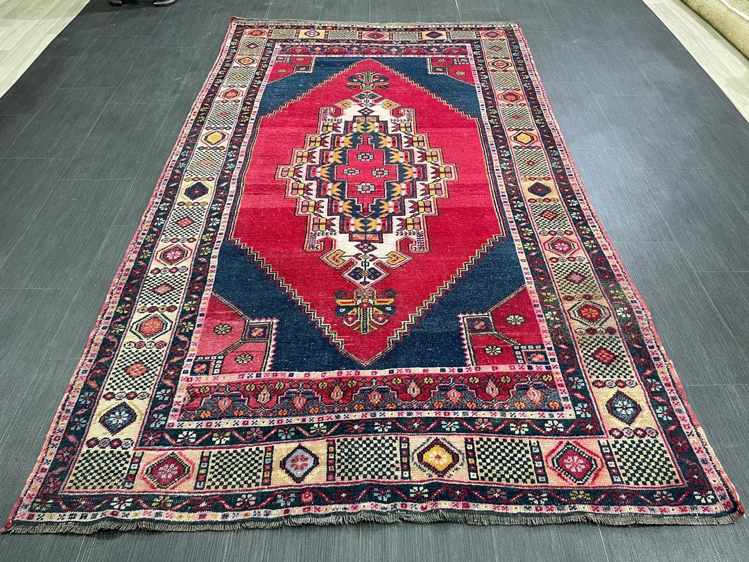 Red Turkish Runner Rug 4' 7" x 7' 10" Hand-Knotted view 9