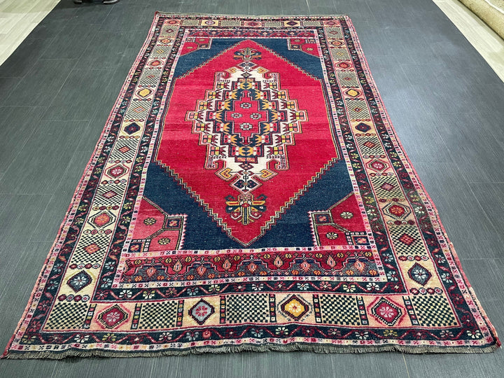 Red Turkish Runner Rug 4' 7" x 7' 10" Hand-Knotted view 9