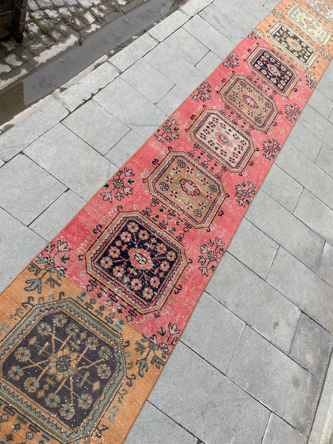 Beige Turkish Runner Rug 2' 7" x 30' 7" Hand-Knotted field
